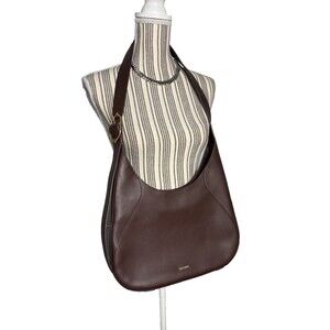 Oleada Dark Brown Leather Shoulder Bag